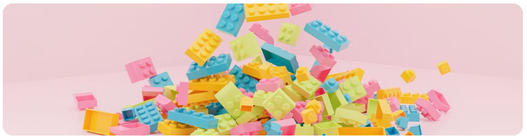 LEGO Ideas Themenwelt Zwischenbanner mit Legosteinen