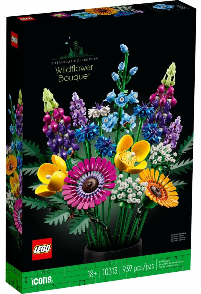 Ein Foto des verpackten LEGO Wildblumenstrauß